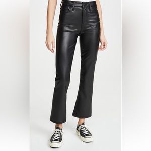 Mother Insider Crop in Captured faux leather